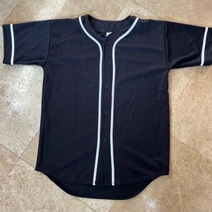 Black Baseball Jersey Shirt for Men and Women